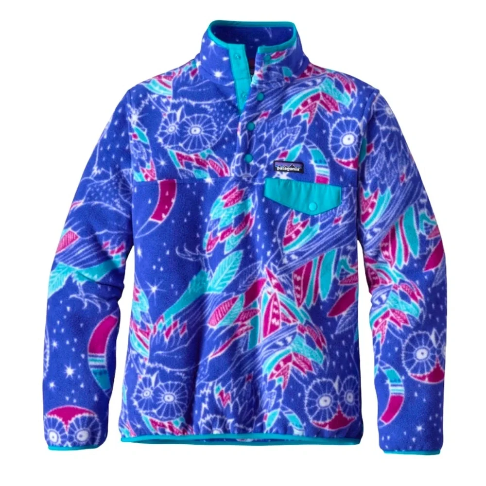 Patagonia Synchilla Snap-T Fleece Pullover Moon Owl Harvest Moon Blue Size L - Picture 11 of 11